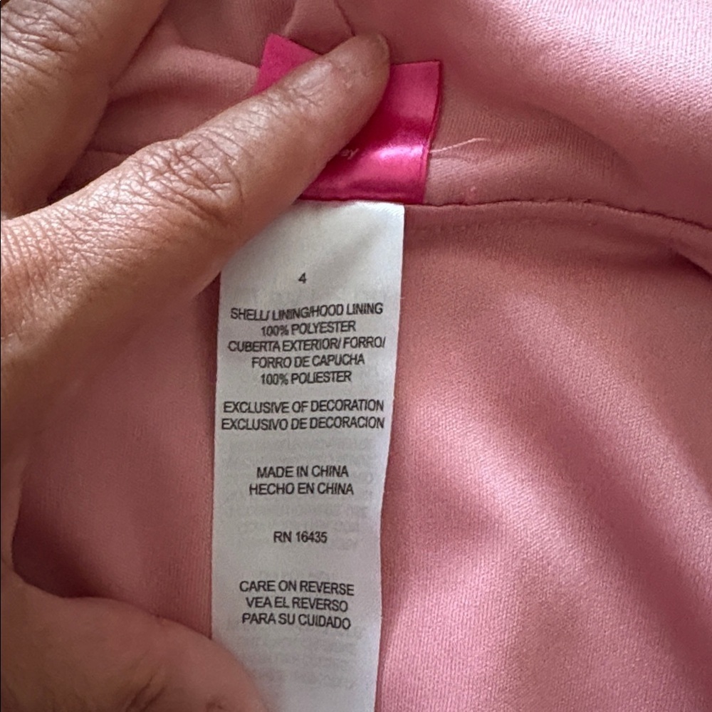 Pink Hooded Jacket with Cartoon Print - Picture 6 of 10